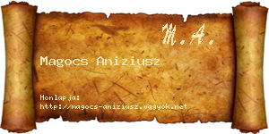 Magocs Aniziusz névjegykártya
